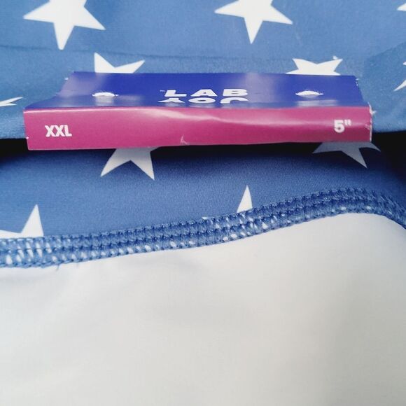 JoyLab Bike Shorts High Rise Ruched Pocket Patriotic Stars Superhero XXL New OOS - Picture 11 of 12